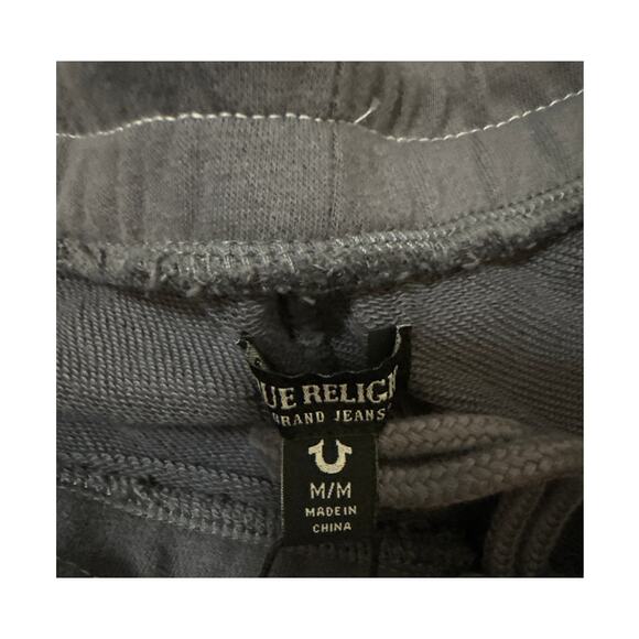 True Religion 208639C Contrast Foldover Boyfriend Joggers Gray Size Medium New - Picture 4 of 5